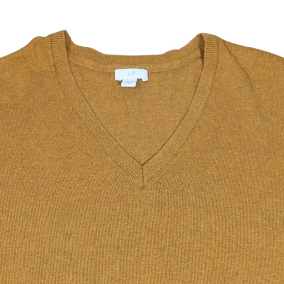 J Jill V-Neck Dolman Sleeve Mustard Silk Wool Cotton Soft Cozy Blend Sweater M - Picture 6 of 9